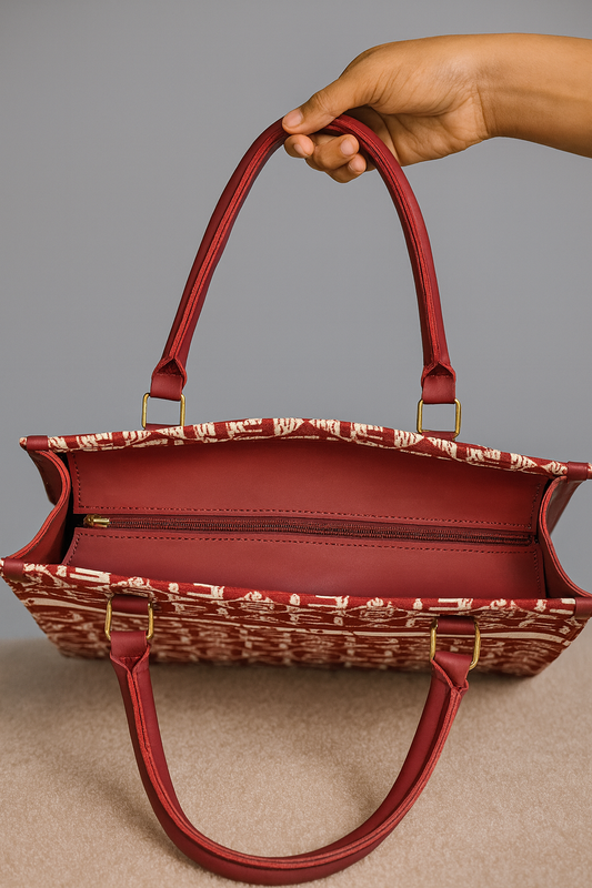 Fendi Red Monogram Canvas Tote Bag