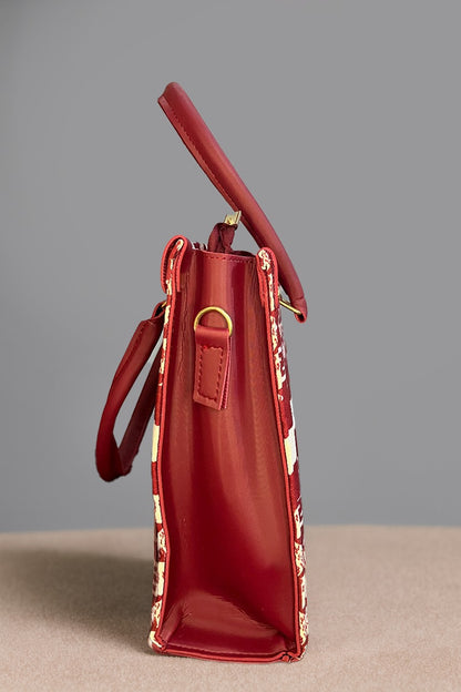 Fendi Red Monogram Canvas Tote Bag